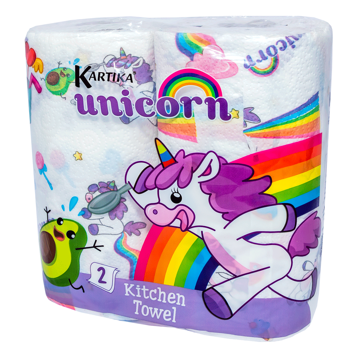 Бумажные полотенца кухонные Kartika unicorn 6989 